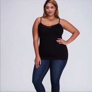 Lane Bryant Black Lace Trim Cami